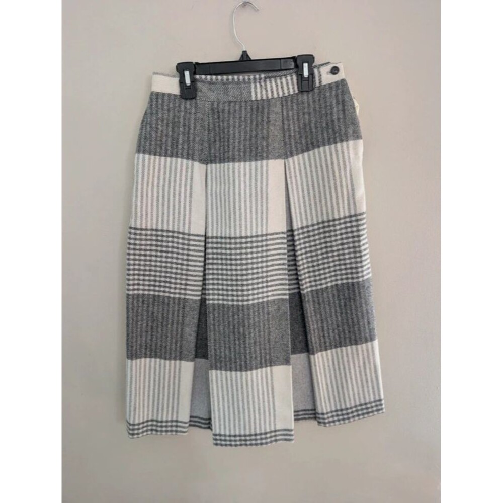Jaclyn Smith Vintage wool plaid midi skirt size 10 Preppy Heritage English